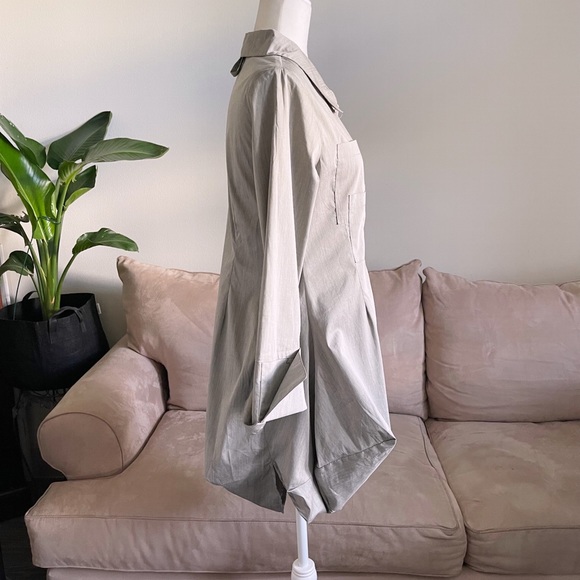 Vince Structured Shirt Dress Button Up Gray - Picture 5 of 10